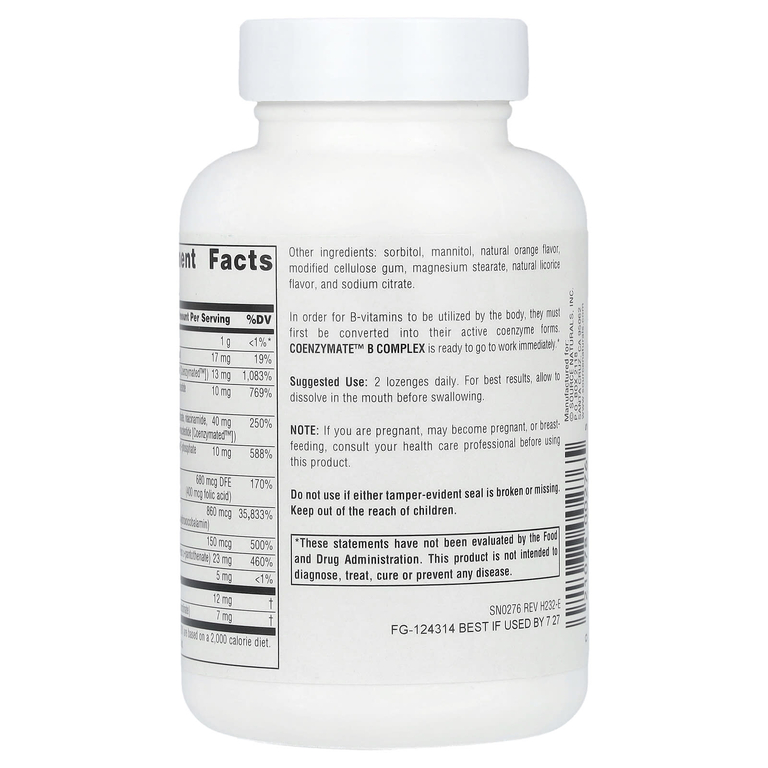 Source Naturals, Coenzymate ™ B Complex, апельсин, 120 пастилок