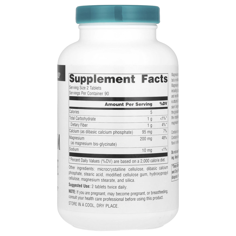 Source Naturals, Глицинат магния, 180 таблеток