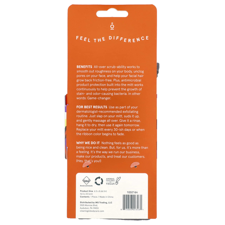 Cleanlogic, Варежки для спорта, ухода и ухода, серая, 1 шт.