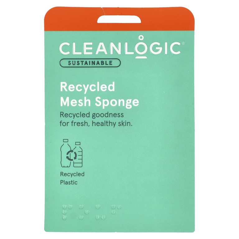 Cleanlogic, Экологически чистая, переработанная сетчатая губка, 1 шт. (Товар снят с продажи) 