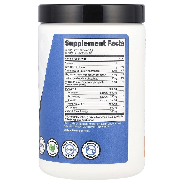 Nutricost, Performance, BCAA +, персиковые кольца, 378 г (13,5 унции)