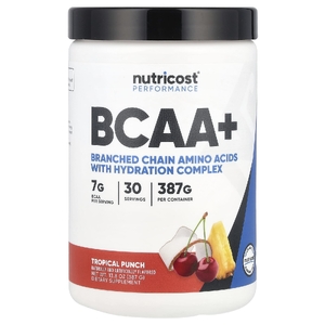 Nutricost, Performance, BCAA +, тропический пунш, 387 г (13,8 унции) (Товар снят с продажи) 