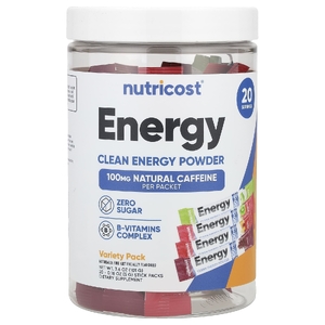 Nutricost, Energy, Clean Energy, порошок, разнообразные, 20 пакетиков по 5 г (0,18 унции) (Товар снят с продажи) 