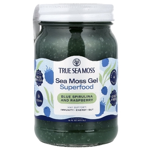 True Sea Moss, гель из морского мха, суперфуд, голубая спирулина и малина, 473 мл (16 жидк. унций)