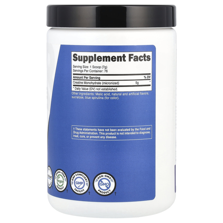 Nutricost, ​Performance, моногидрат креатина, со вкусом голубой малины, 500 г (17,9 унции)