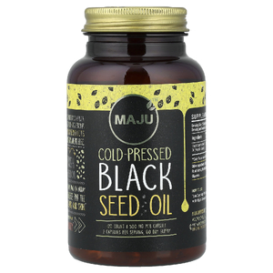 Maju Superfoods, Масло семян чёрного масла холодного отжима, 120 шт. (500 мг в одной капсуле)