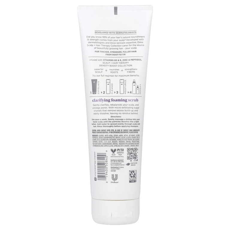 Dove, Scalp + Hair Therapy, очищающий пенный скраб, 255 г (9 унций) (Товар снят с продажи) 