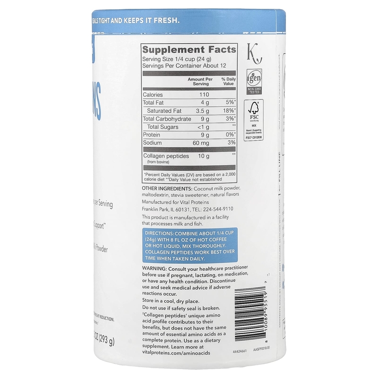 Vital Proteins, Collagen Creamer, оригинальный, 293 г (10,3 унции)