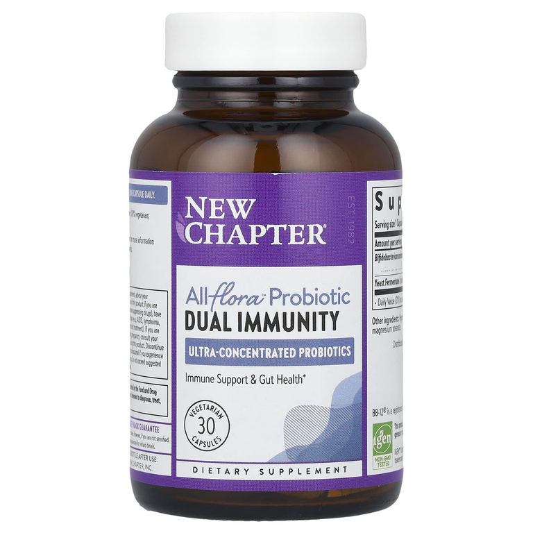 New Chapter, All Flora ™ Probiotics, двойной иммунитет, 30 вегетарианских капсул (Товар снят с продажи) 
