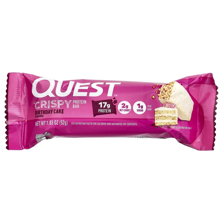 Quest Nutrition, протеиновый батончик, хрустящий торт, 12 батончиков по 52 г (1,83 унции)
