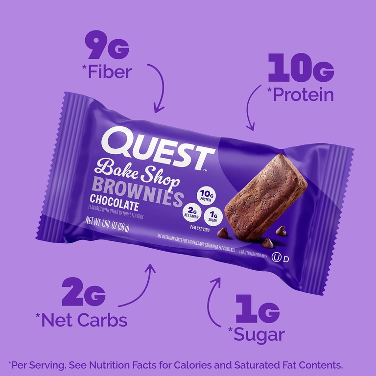 Quest Nutrition, Bake Shop, шоколадные, 4 пирожных, 56 г (1,98 унции)