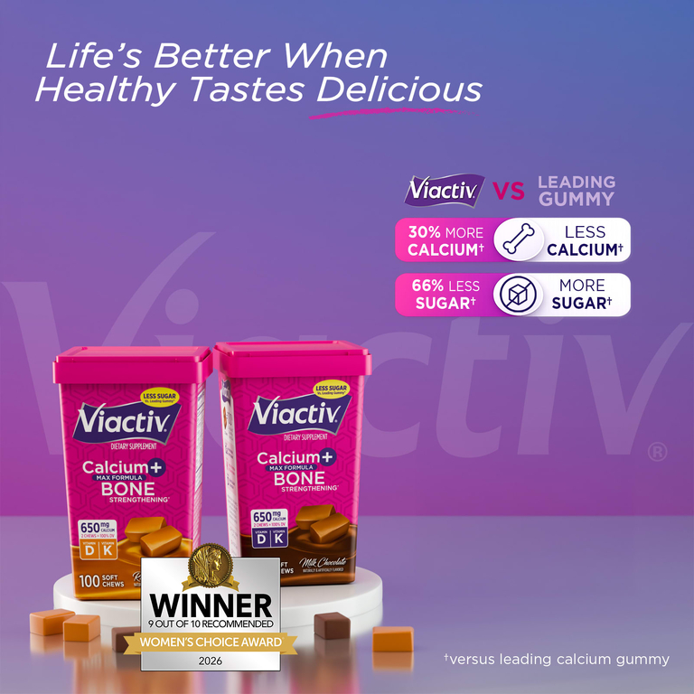 Viactiv, кальций для укрепления костей, Max Formula, со вкусом молочного шоколада, 180 жевательных таблеток