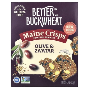 Better with Buckwheat, Crisps, крекеры-снеки, оливки и заатар, 113 г (4 унции)