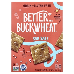 Better with Buckwheat, Гречневые крекеры, морская соль, 120 г (4,25 унции)