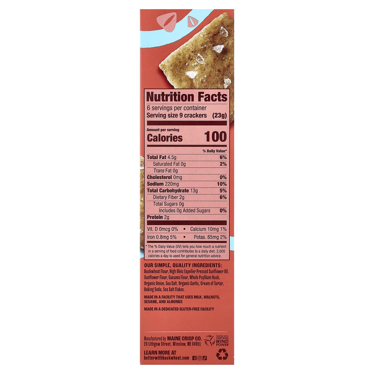 Better with Buckwheat, Гречневые крекеры, морская соль, 120 г (4,25 унции) (Товар снят с продажи) 
