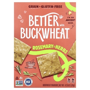 Better with Buckwheat, Гречневые крекеры, розмарин и травы, 120 г (4,25 унции)