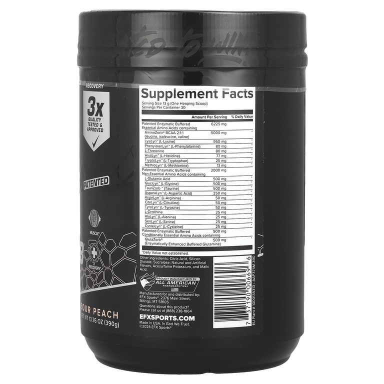 EFX Sports, AminoZorb® Elite 21, персиковый, 390 г (13,76 унции)