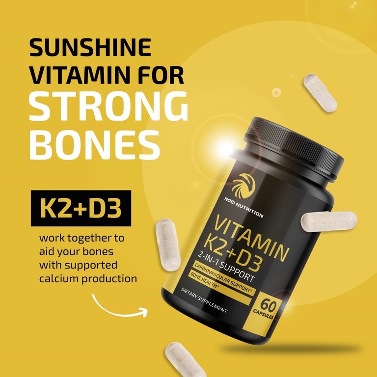 Nobi Nutrition, Витамин K2 + D3`` 60 капсул
