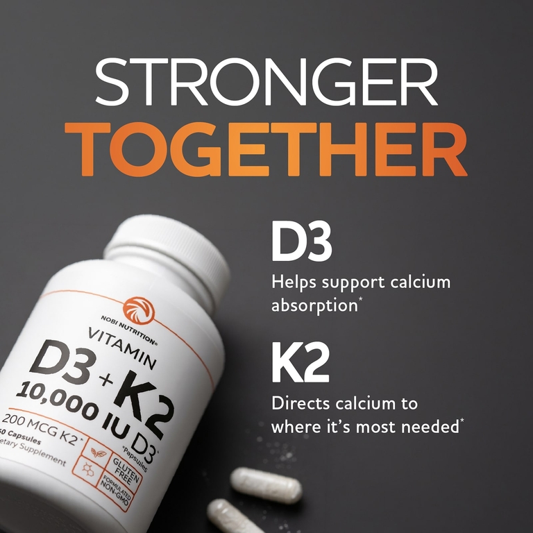Nobi Nutrition, Витамин K2 + D3`` 60 капсул