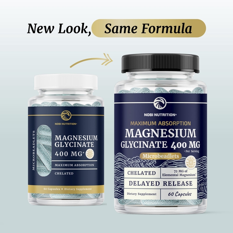 Nobi Nutrition, глицинат магния, максимальное усвоение, 60 капсул (200 мг в 1 капсуле)