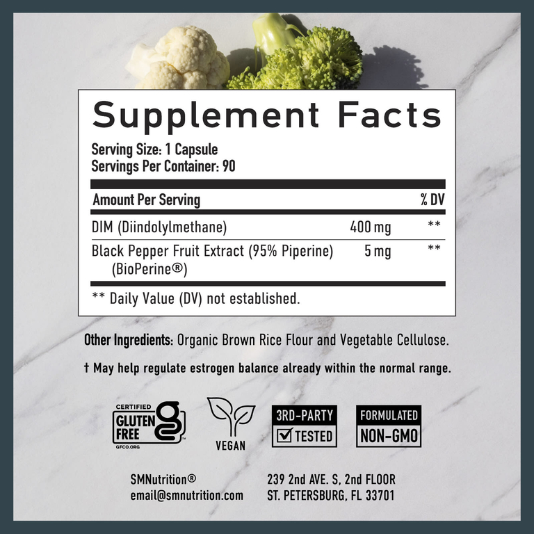 SMNutrition, DIM, 400 мг, 90 капсул