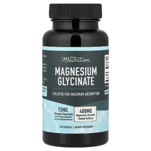 SMNutrition, глицинат магния, 120 мг, 36 растительных капсул (36 мг в 1 капсуле)
