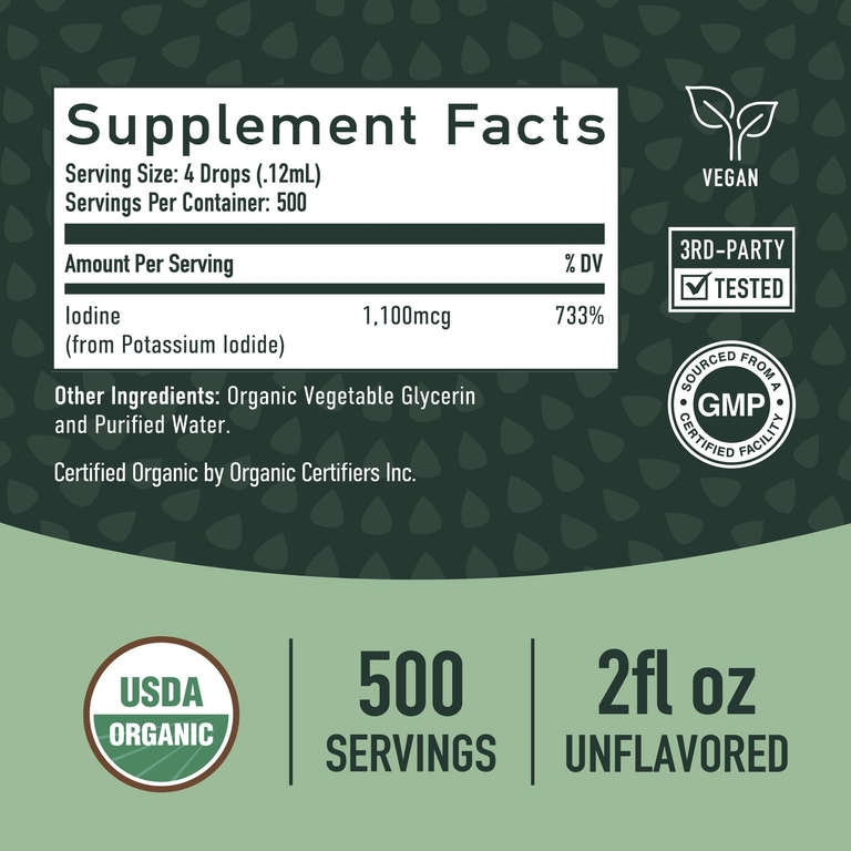 SMNutrition, Жидкие капли органического йода, без добавок, 60 мл (2 жидк. унц.)