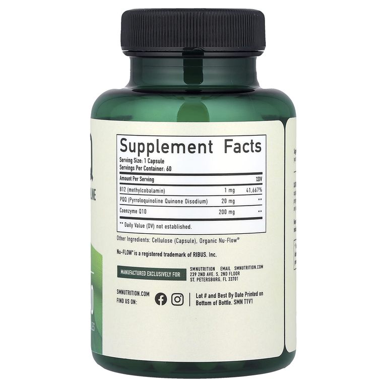 SMNutrition, PQQ с витамином B12, 60 капсул