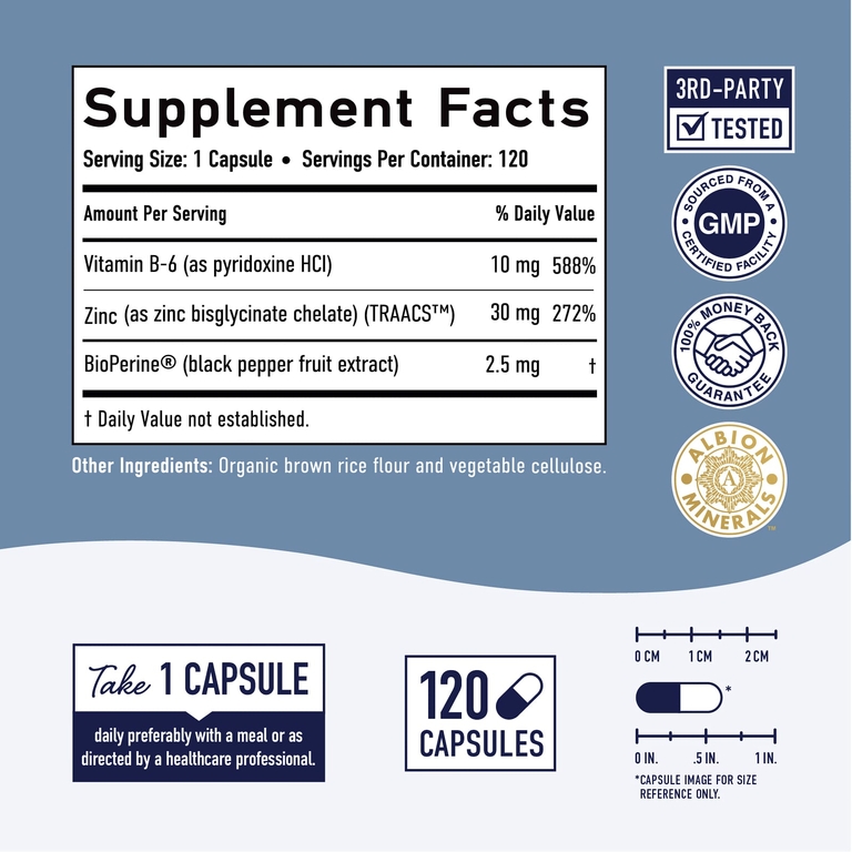 SMNutrition, Хелатный глицинат цинка, 120 капсул