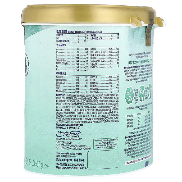 Enfamil, Reguline® Infant Formula, молочный порошок с железом, 0–12 месяцев, 553 г (19,5 унции)