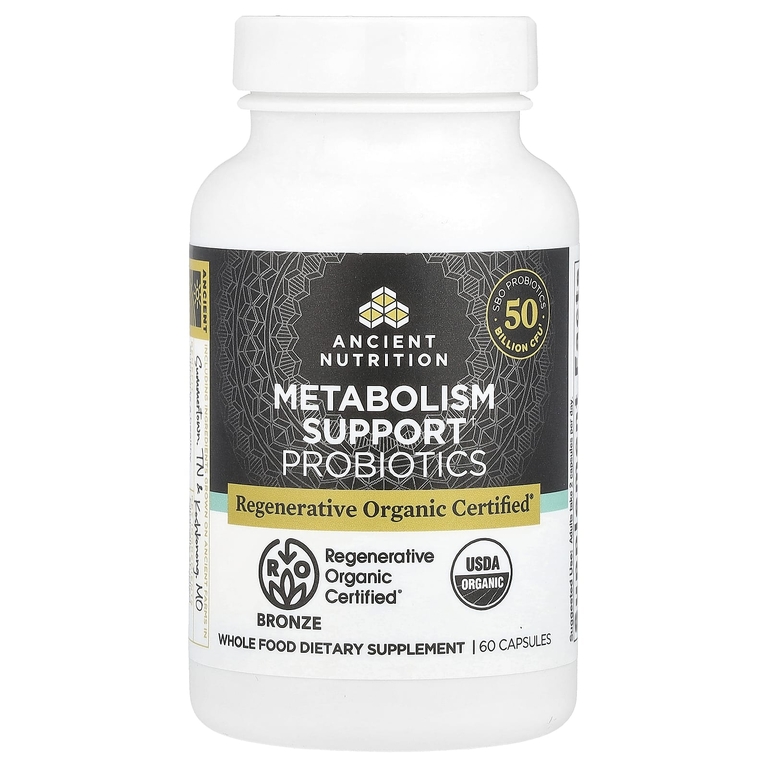 Ancient Nutrition, Пробиотики для поддержки метаболизма, 60 капсул (Товар снят с продажи) 