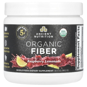 Ancient Nutrition, Органическая клетчатка, малиновый лимонад, 185,2 г (6,5 унции)