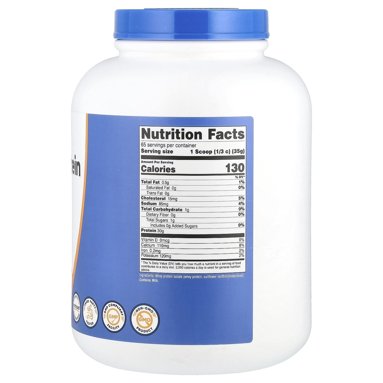 Nutricost, Изолят сывороточного протеина, без добавок, 2268 г (5 фунтов)