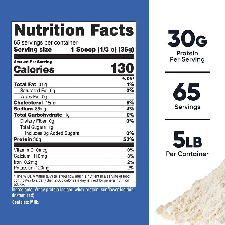 Nutricost, Изолят сывороточного протеина, без добавок, 2268 г (5 фунтов)