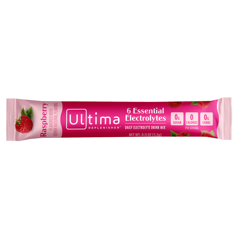 Ultima Replenisher, 6 Essential Electrolytes, ежедневная смесь для приготовления электролитов, малина, 10 пакетиков по 3,2 г (0,11 унции)