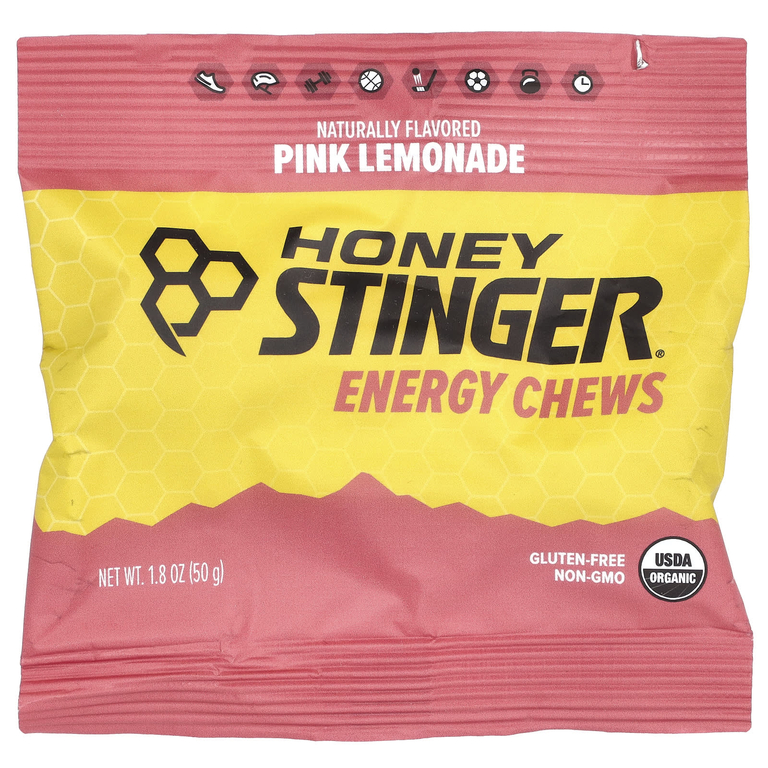 Honey Stinger, Energy Chews, розовый лимонад, 12 пакетиков по 50 г (1,8 унции)
