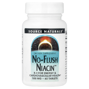 Source Naturals, ниацин, не вызывает приливов крови, 500 мг, 60 таблеток