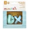 Munchkin, Sili-Soothe &amp; Teethe ™, силиконовая соска и прорезыватель, от 3 месяцев, голубой и светло-зеленый, 2 шт.