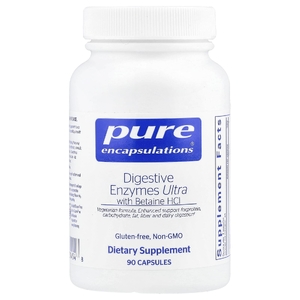 Pure Encapsulations, Пищеварительные ферменты с бетаином гидрохлоридом, 90 капсул