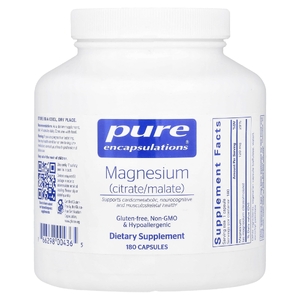 Pure Encapsulations, Магний (цитрат / малат), 180 капсул