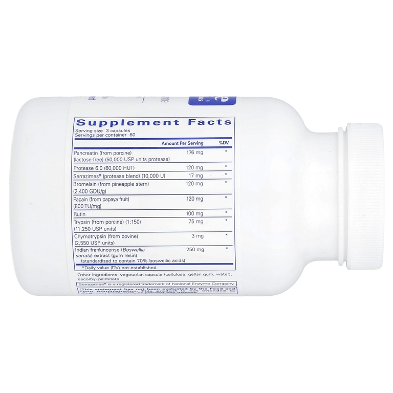 Pure Encapsulations, Комплекс системных ферментов, 180 капсул