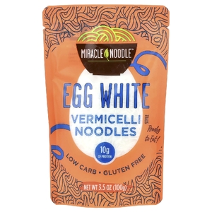 Miracle Noodle, Лапша с вермишелью, яичный белок, 100 г (3,5 унции)