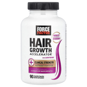 Force Factor, Ускоритель роста волос с Lustriva, 90 растительных капсул