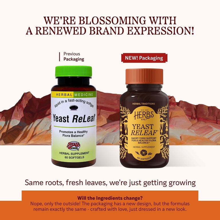 Herbs Etc., Дрожжи ReLeaf®, 60 мягких таблеток (Товар снят с продажи) 
