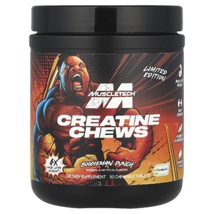 MuscleTech, Limited Edition, Creatine Chews, Boogieman Punch, 90 жевательных таблеток (1 г в каждой таблетке)