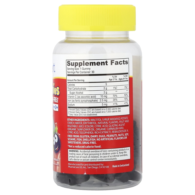 Kids Smart, Kids Smart®, VITA Gummies, добавка для здоровья железа, для детей от 3 лет, ежевичный лимонад, 30 жевательных таблеток