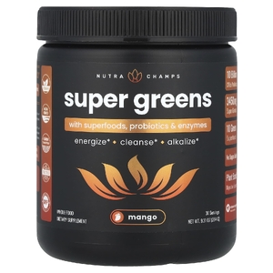 NutraChamps, Super Greens, с суперфудом, пробиотиками и ферментами, манго, 264 г (9,31 унции)