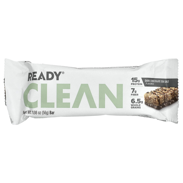 Ready, Clean Protein Bar, темный шоколад с морской солью, 12 батончиков, 56 г (1,98 унции)
