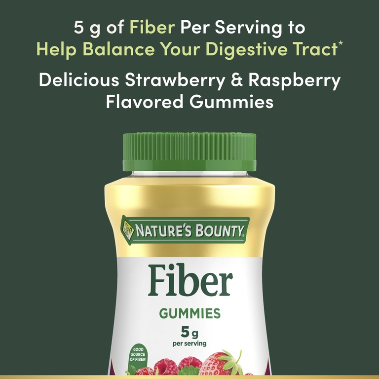 Nature's Bounty, Жевательные мармеладки с клетчаткой, клубника и малина, 90 жевательных таблеток