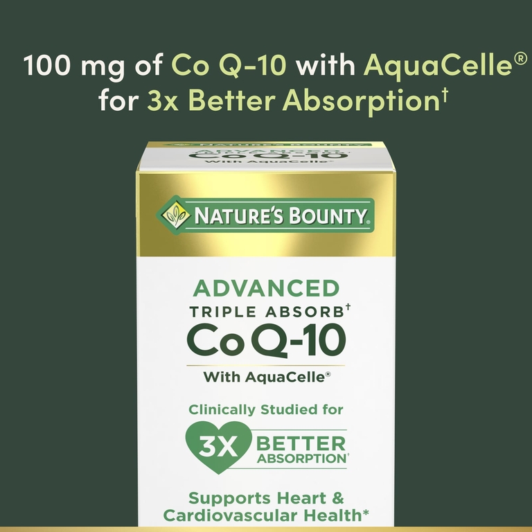 Nature's Bounty, Advanced Triple Absorb CoQ-10, 90 мягких таблеток с быстрым высвобождением (100 мг в каждой капсуле)